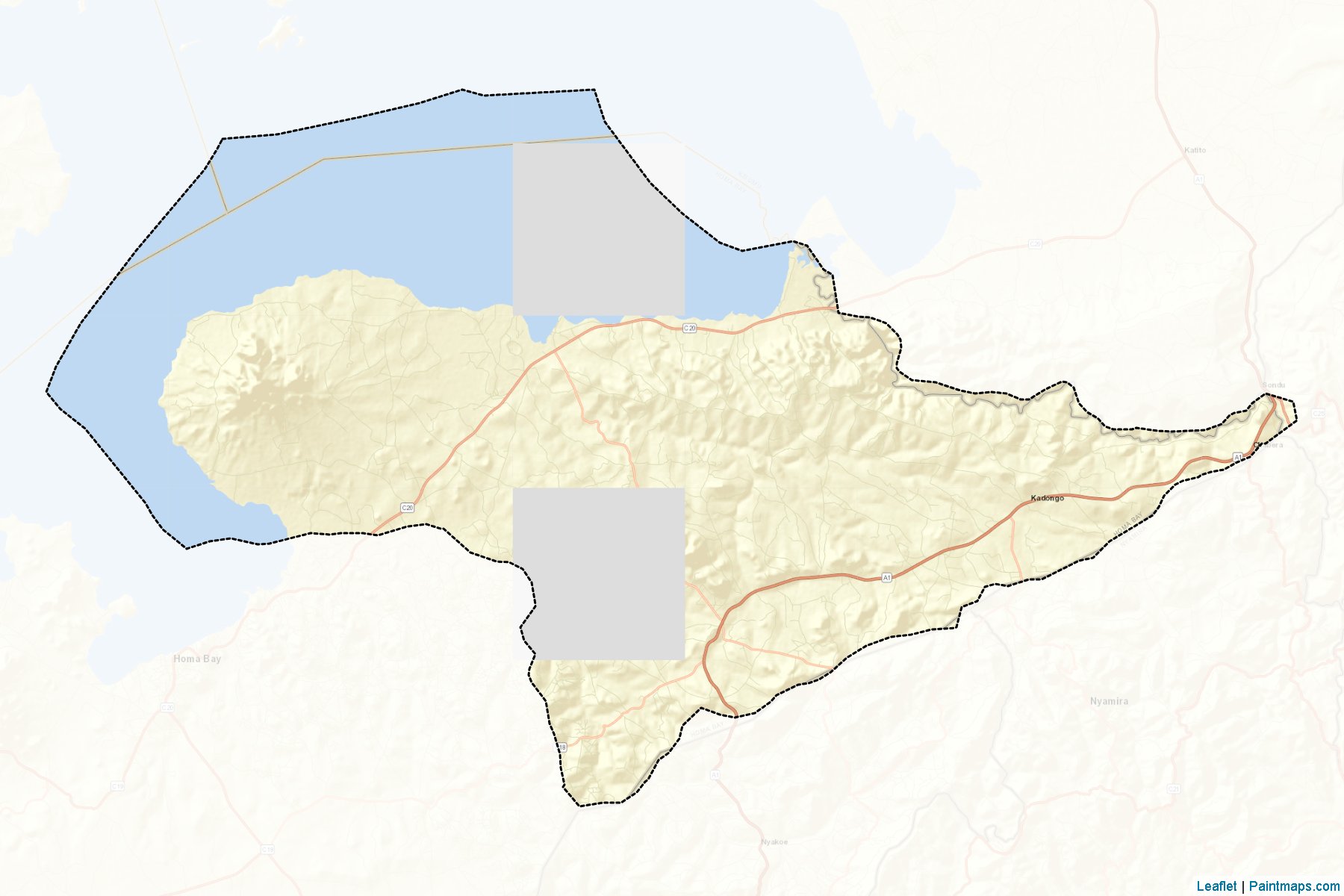 Muestras de recorte de mapas Rachuonyo (Nyanza)-2