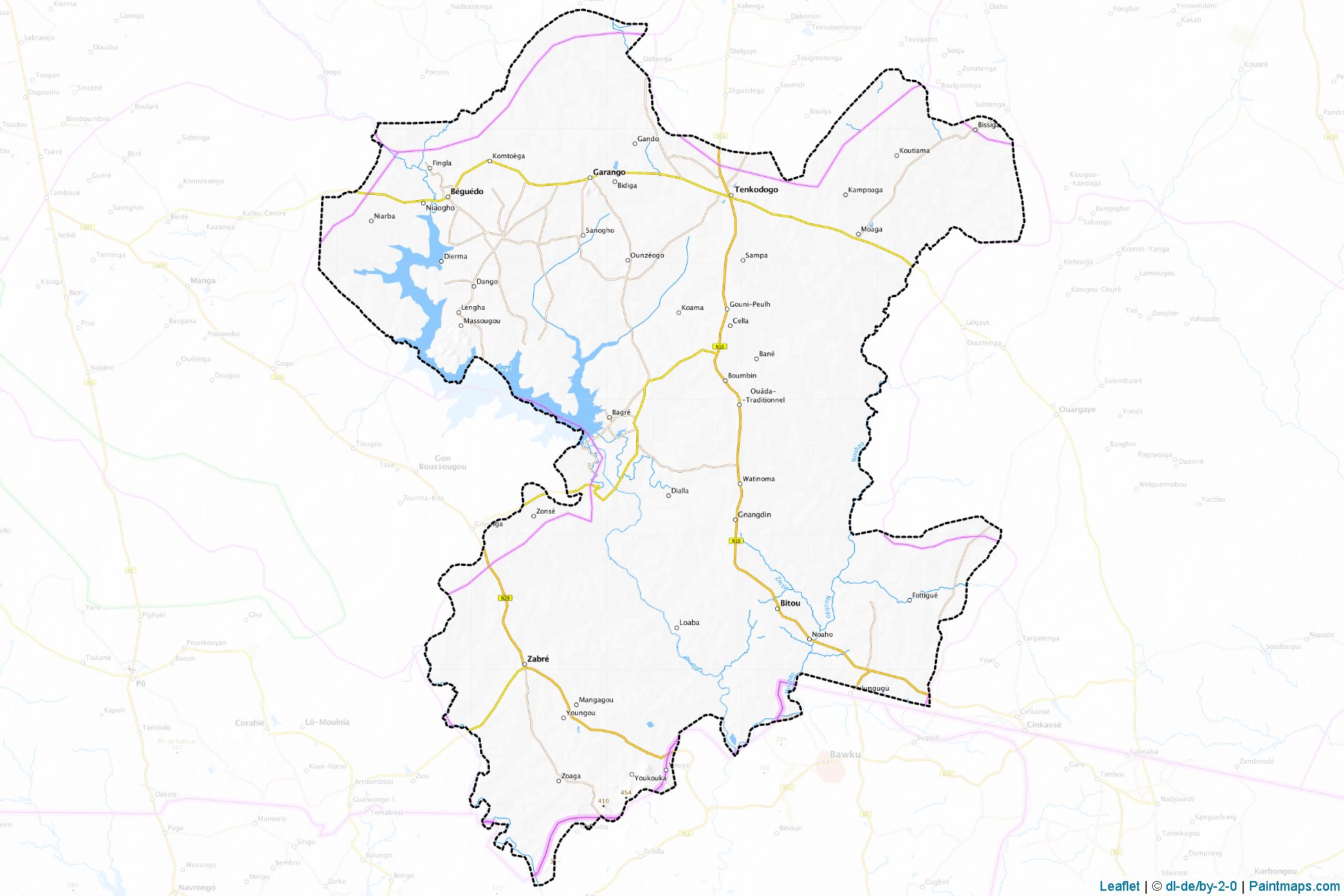 Muestras de recorte de mapas Boulgou (Centre-Est)-1