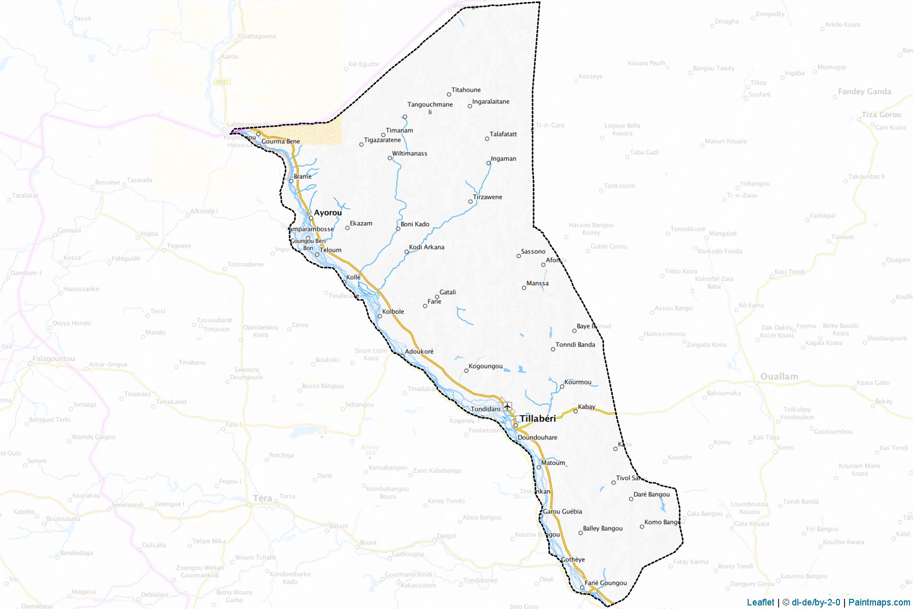 Muestras de recorte de mapas Tillaberi (Tillabéri)-1