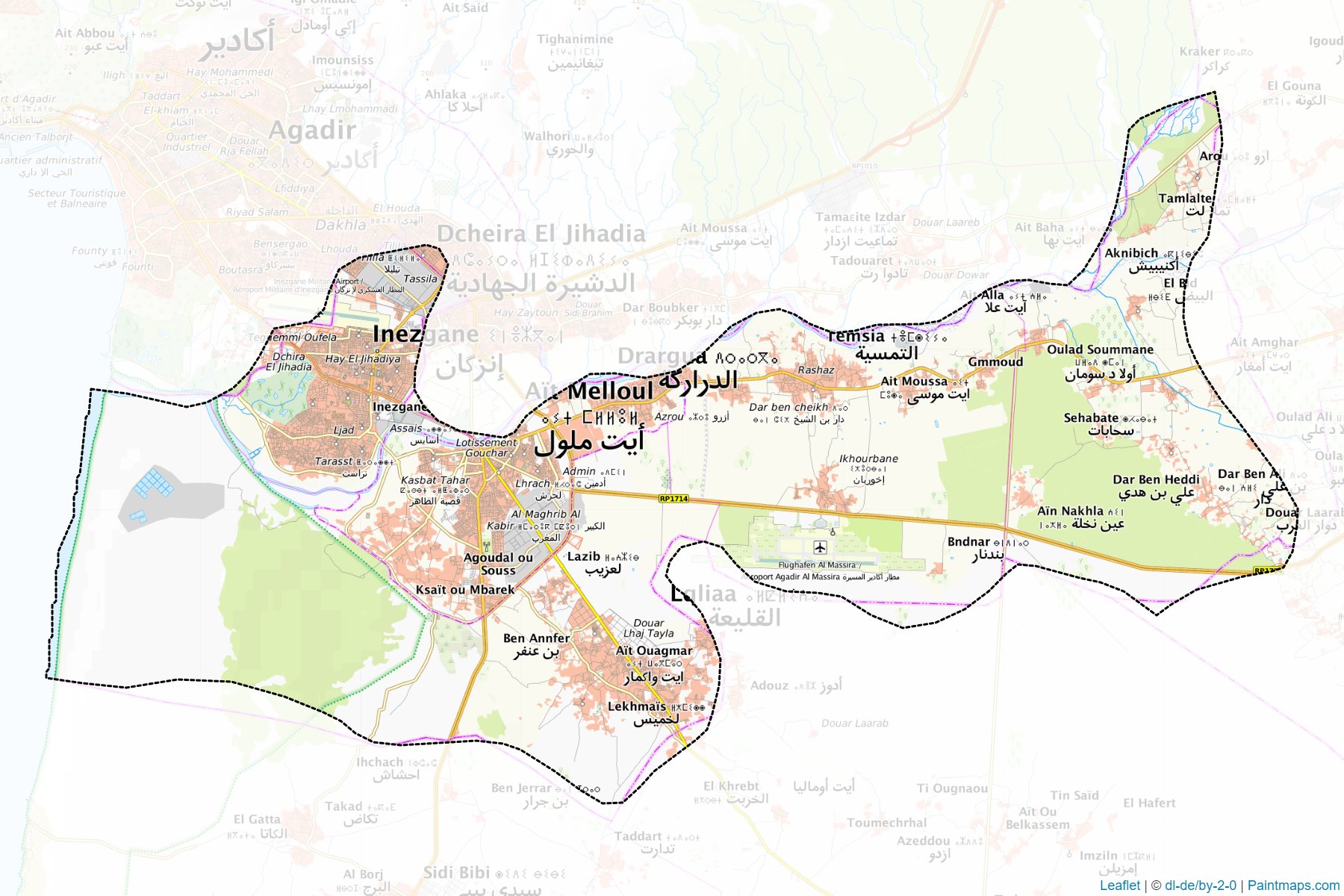 Muestras de recorte de mapas Inezgane-Ait Melloul (Souss-Massa)-1