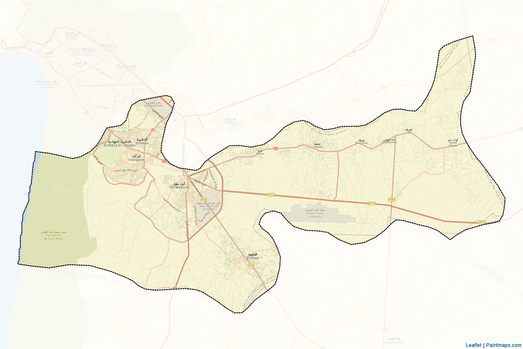 Muestras de recorte de mapas Inezgane-Ait Melloul (Souss-Massa)-2