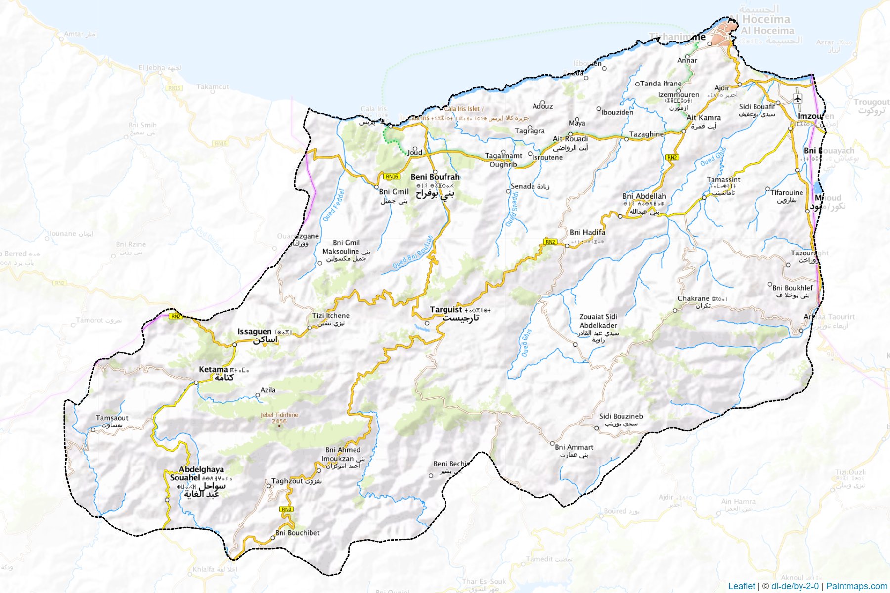 El-Hüseyma (Tanger-Tétouan-Al Hoceima) Haritası Örnekleri-1