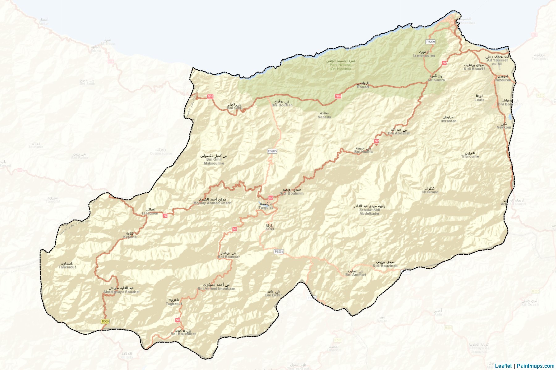 Al Hoceima (Tanger-Tetouan-Al Hoceima) Map Cropping Samples-2