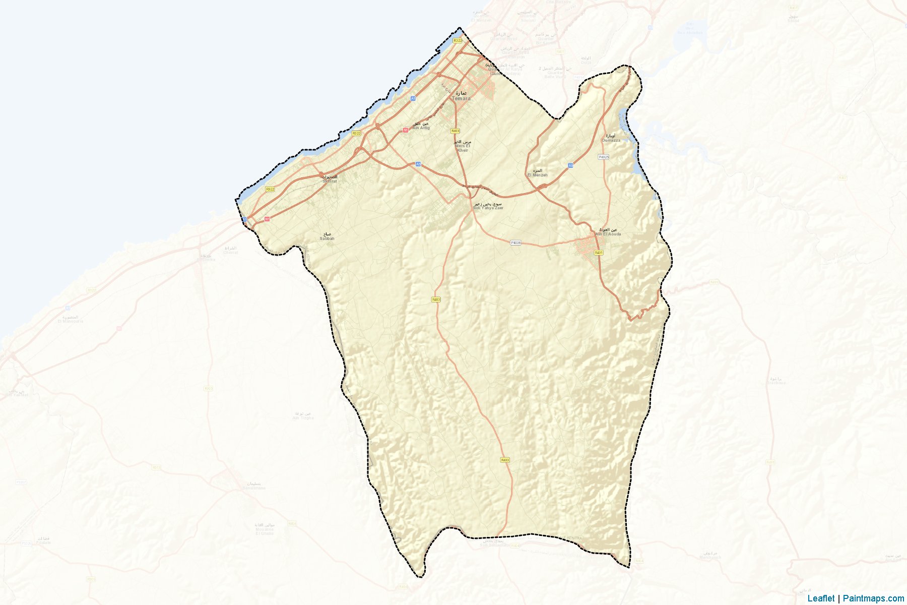 Muestras de recorte de mapas Skhirate-Temara (Rabat-Salé-Kénitra)-2