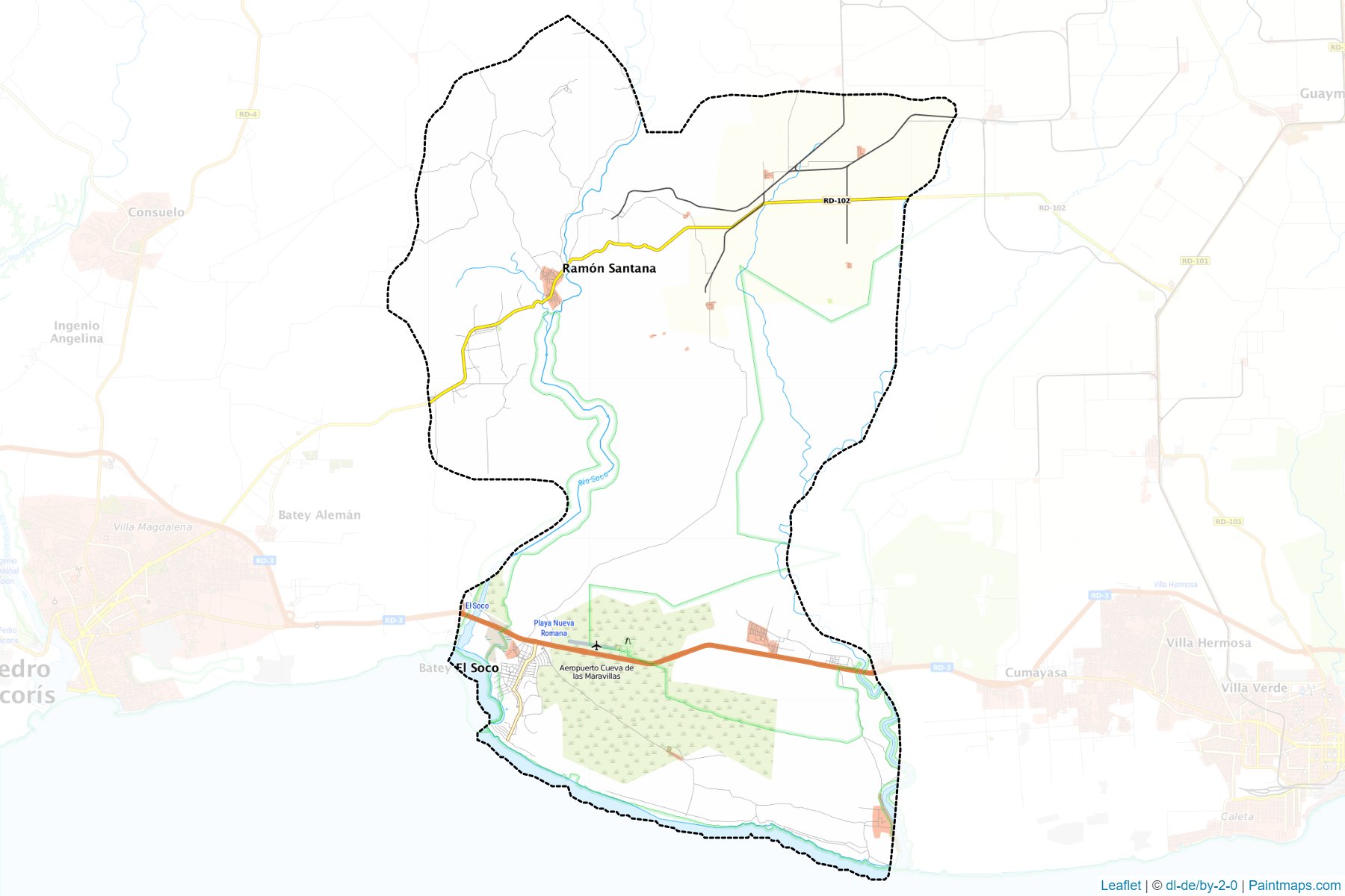 Muestras de recorte de mapas Ramón Santana (San Pedro De Macorís)-1