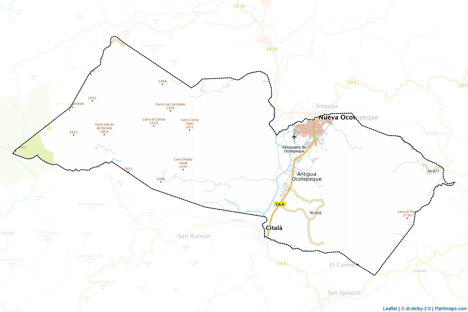 Muestras de recorte de mapas Nueva Ocotepeque (Ocotepeque)-1