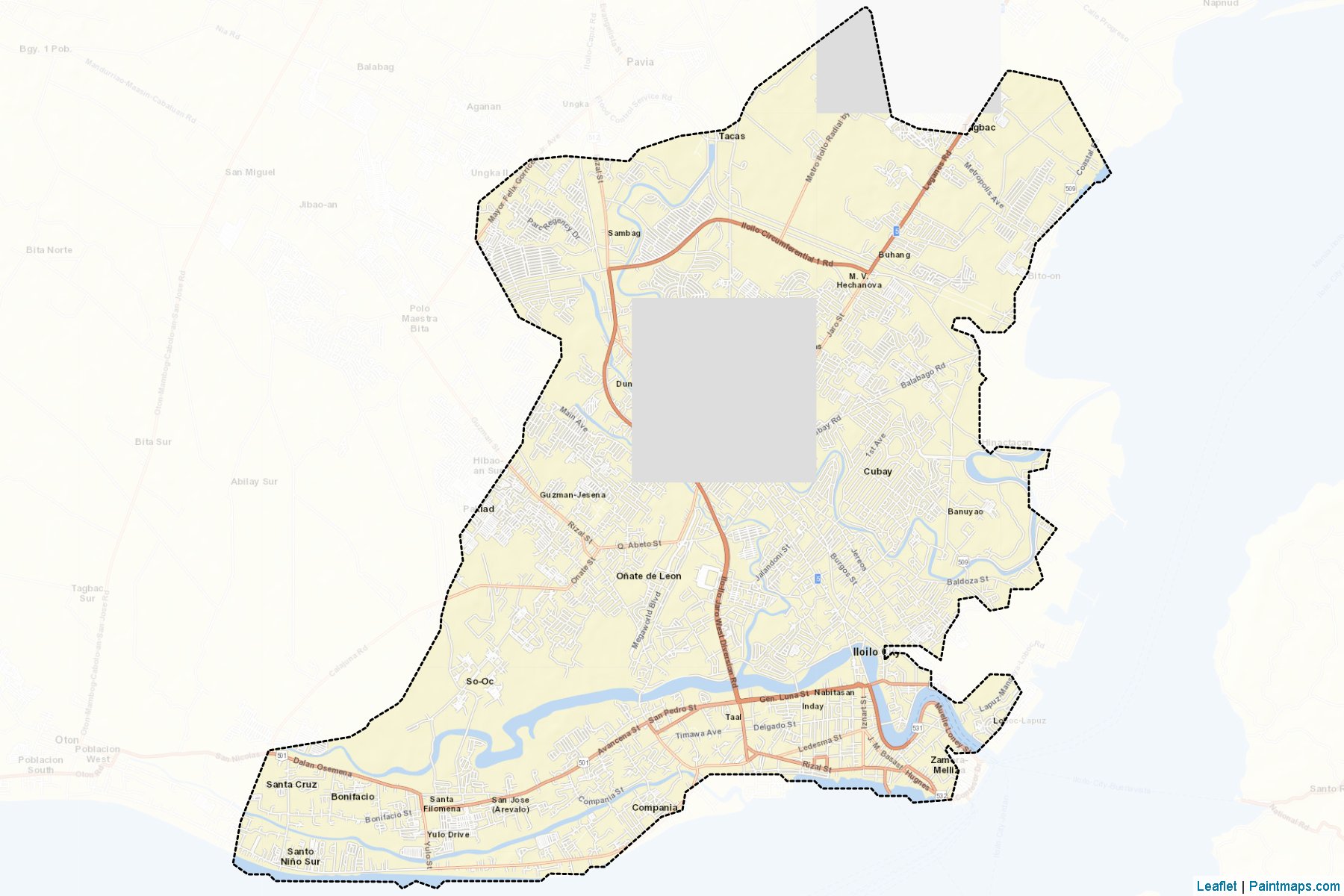 Muestras de recorte de mapas Iloilo City (Iloilo)-2