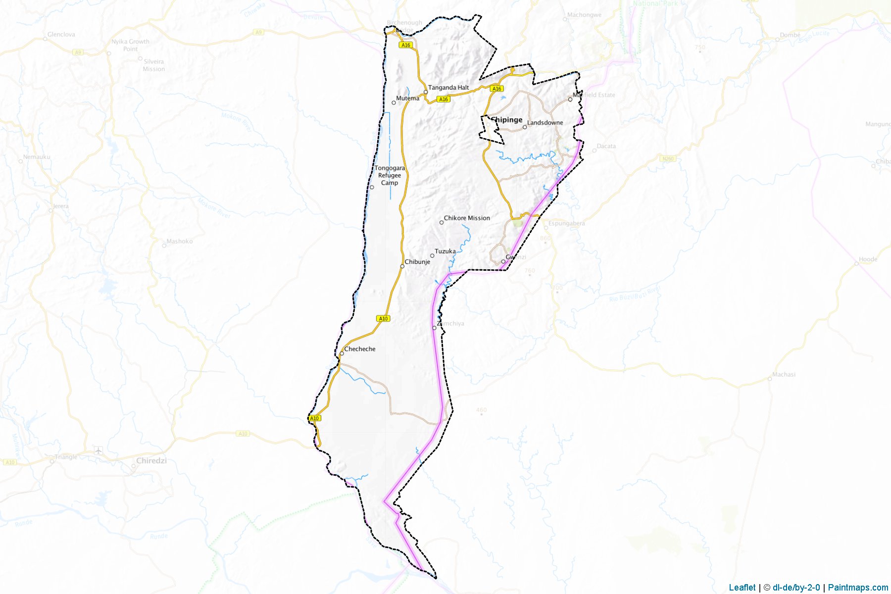 Muestras de recorte de mapas Chipinge (Manicaland)-1