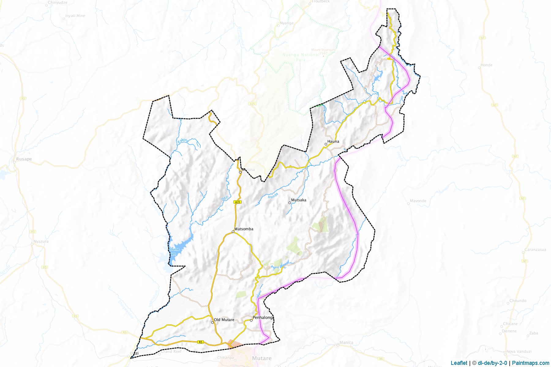 Mutasa (Manicaland) Haritası Örnekleri-1