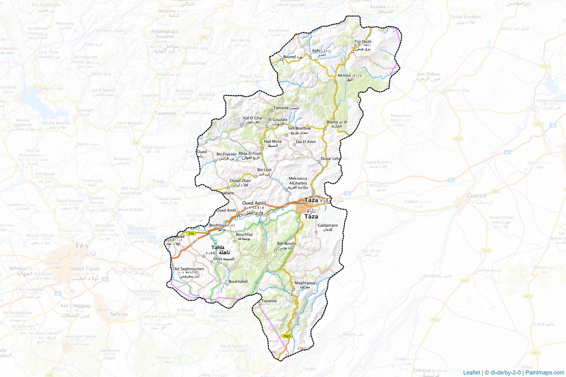 Muestras de recorte de mapas Taza (Fès-Meknès)-1