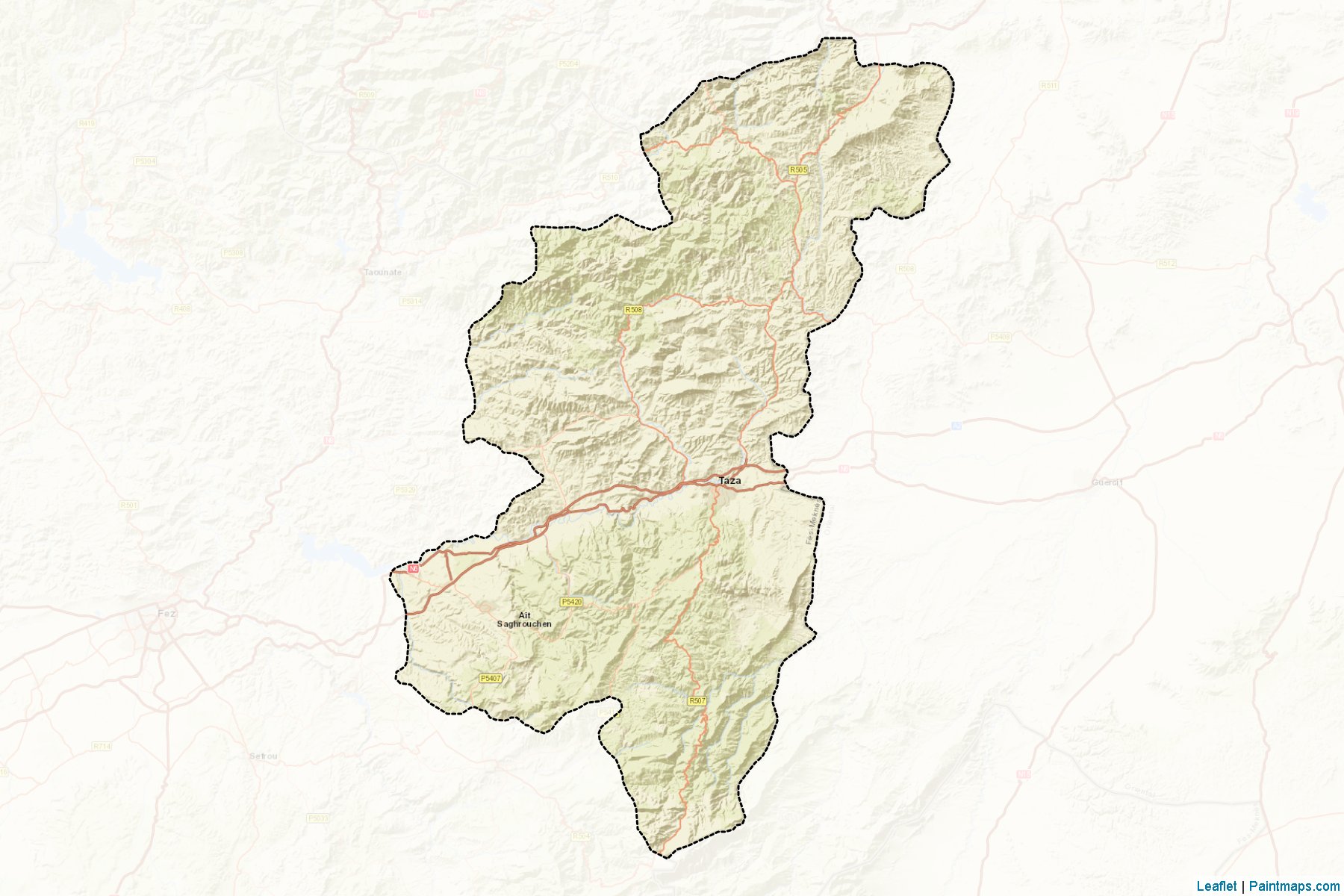 Muestras de recorte de mapas Taza (Fès-Meknès)-2