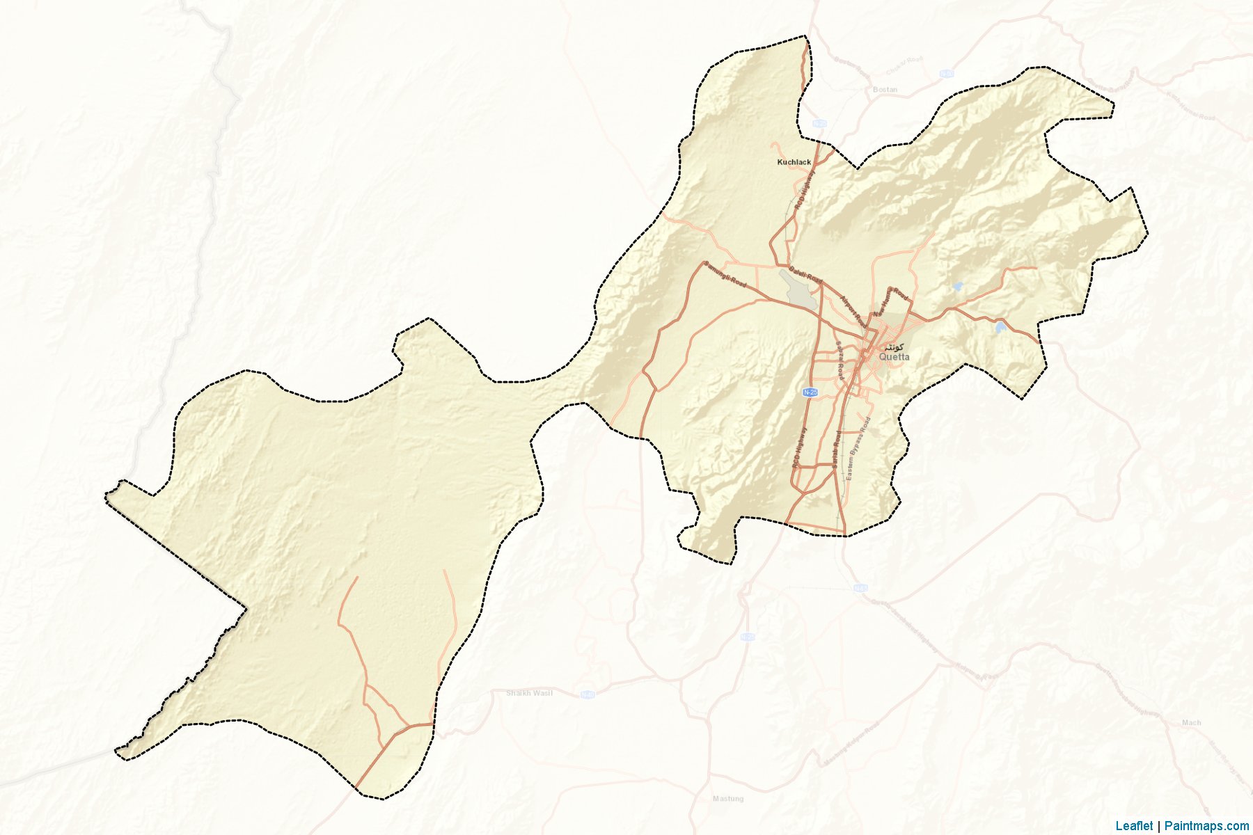 Quetta (Balochistan) Map Cropping Samples-2