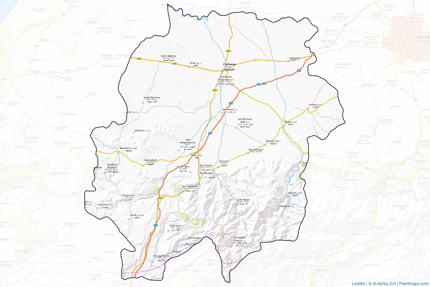 Muestras de recorte de mapas Chichaoua (Marrakesh-Safi)-1