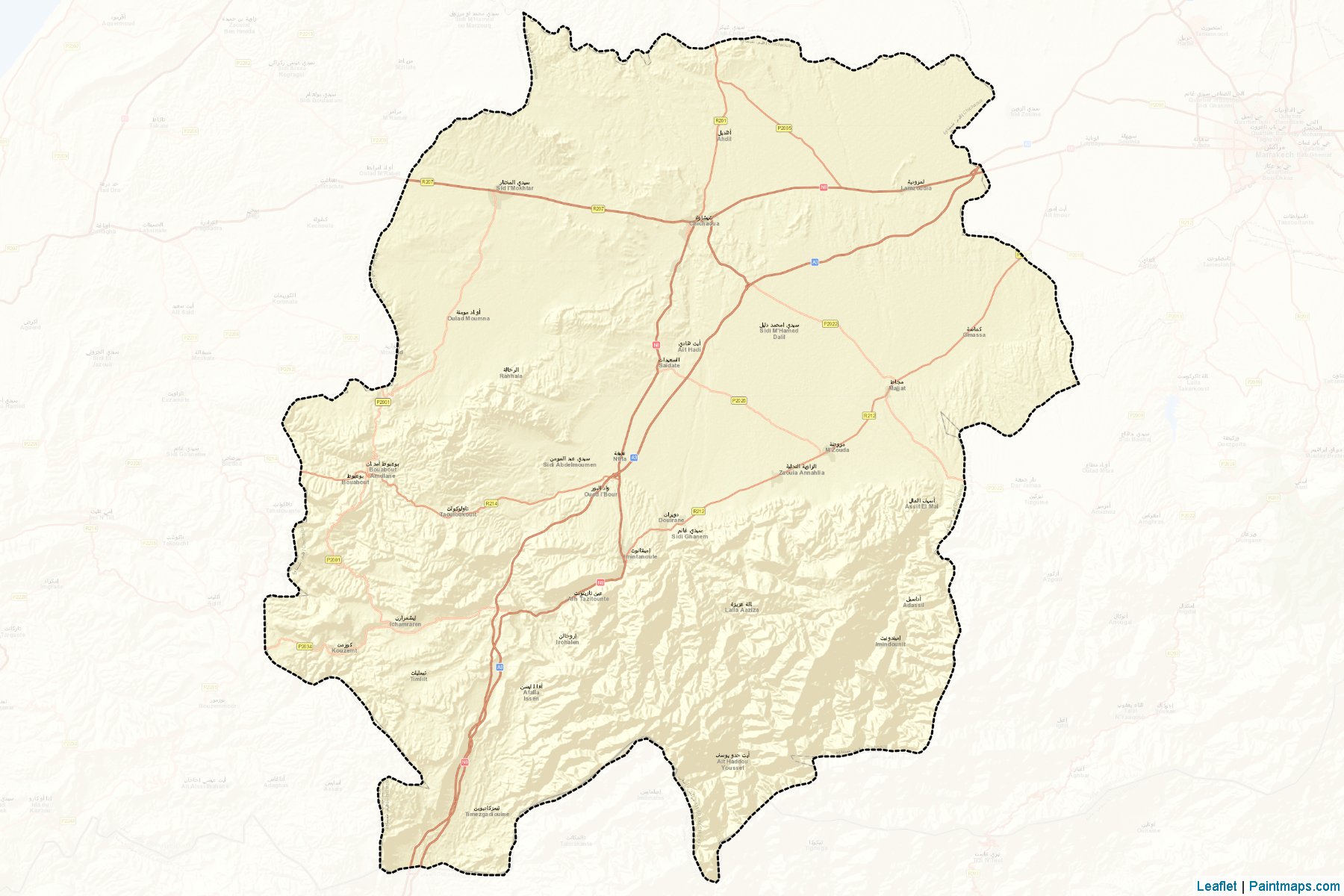 Muestras de recorte de mapas Chichaoua (Marrakesh-Safi)-2