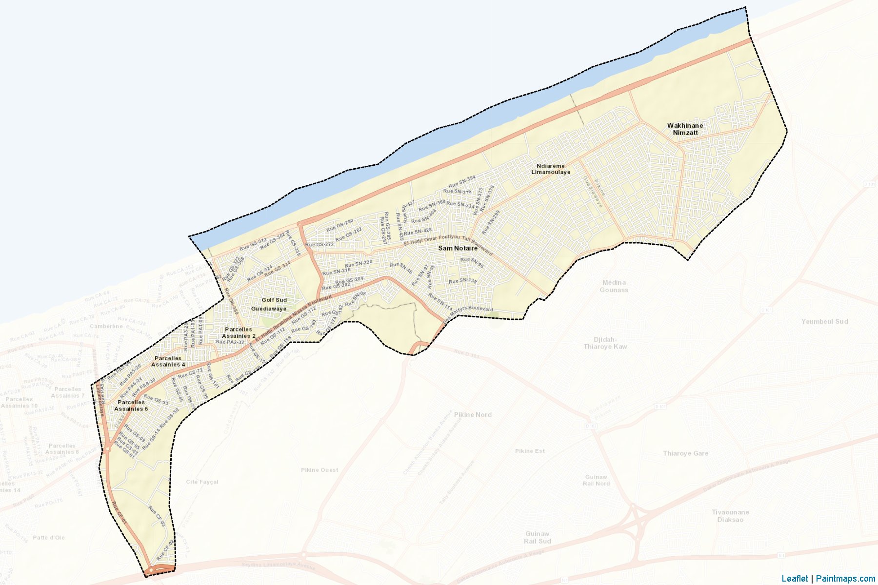 Muestras de recorte de mapas Guediewaye (Dakar)-2