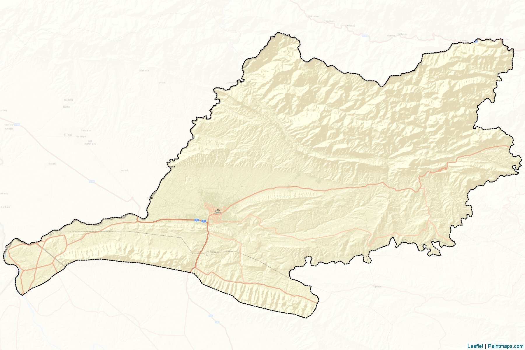 Muestras de recorte de mapas Zakho (Dihok)-2