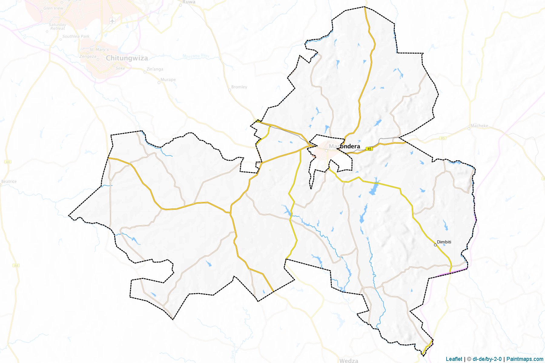 Marondera (Mashonaland Doğu) Haritası Örnekleri-1