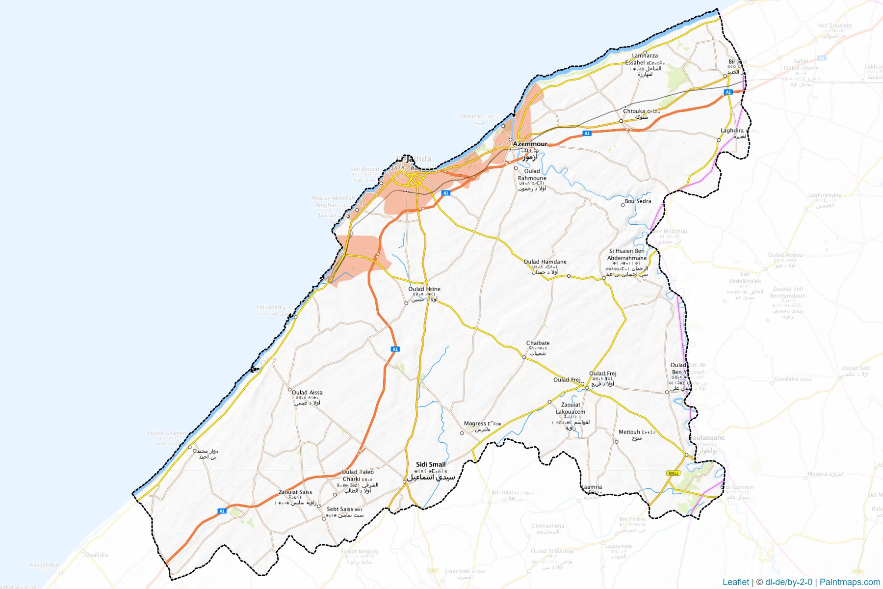 Muestras de recorte de mapas El Jadida (Casablanca-Settat)-1