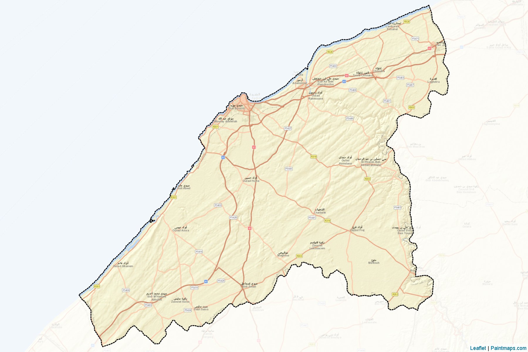 Muestras de recorte de mapas El Jadida (Casablanca-Settat)-2