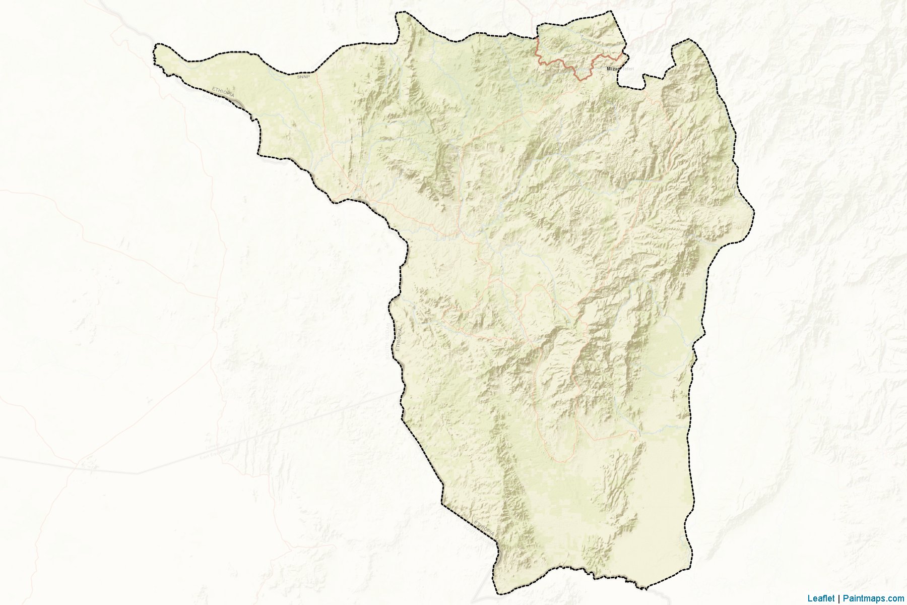 Muestras de recorte de mapas Bench Maji (Southern Nations, Nationalities and Peoples)-2