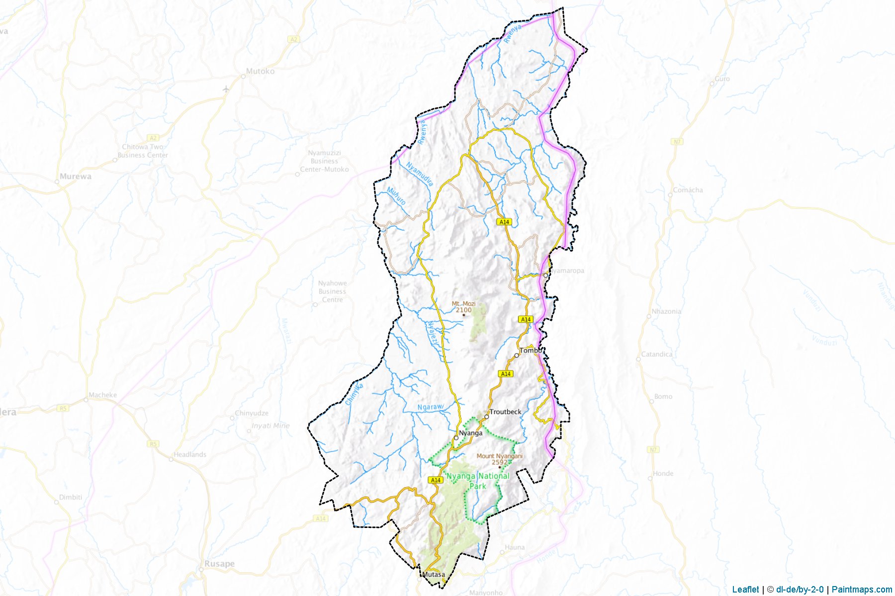 Muestras de recorte de mapas Nyanga (Manicaland)-1