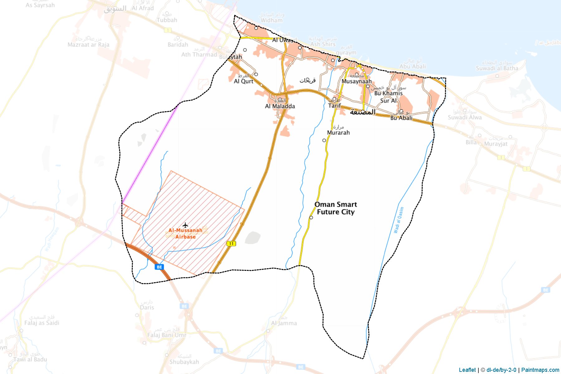 Al Musanaah (Al Batinah Güney Yönetimi) Haritası Örnekleri-1