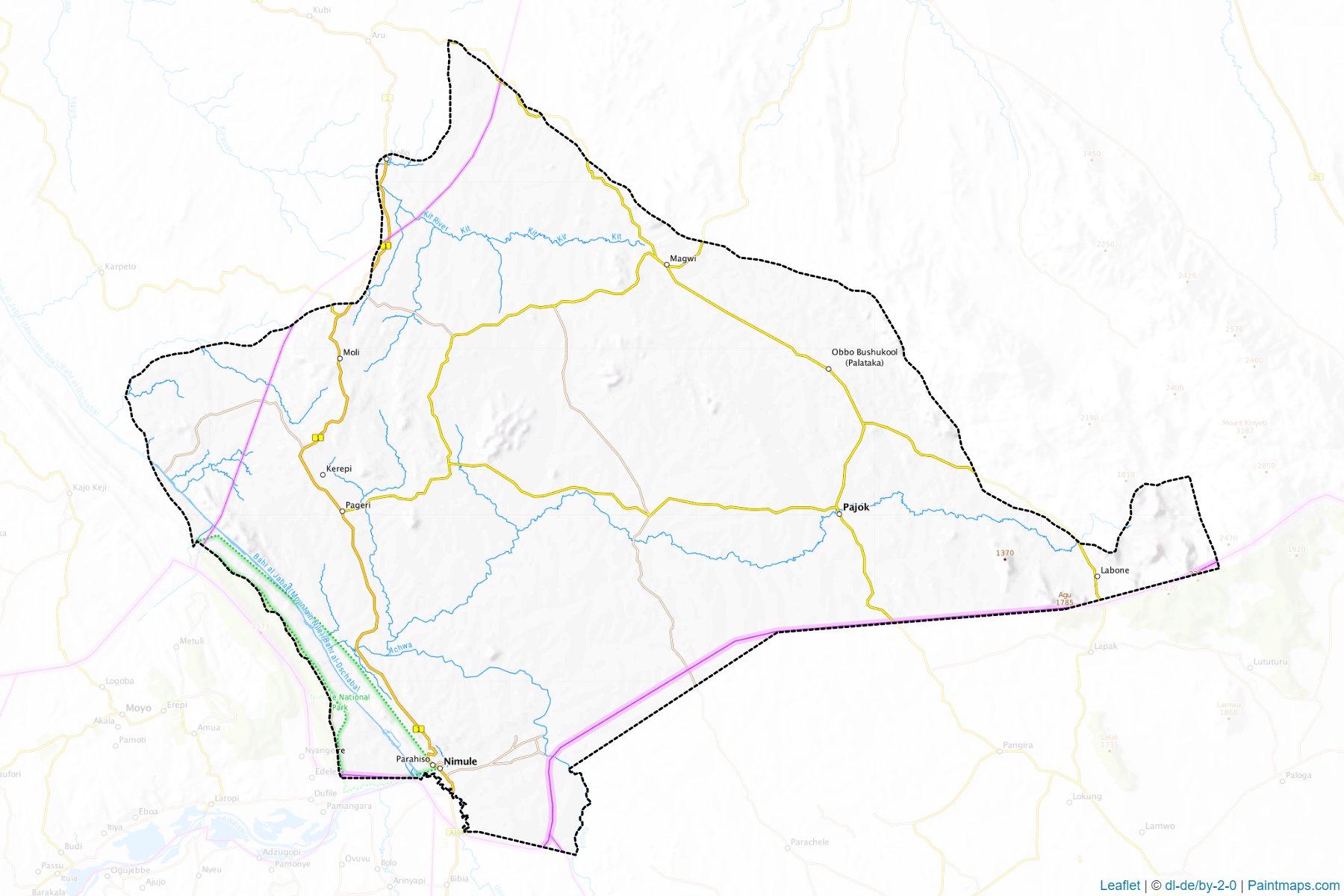 Magwi (Doğu Equatoria) Haritası Örnekleri-1