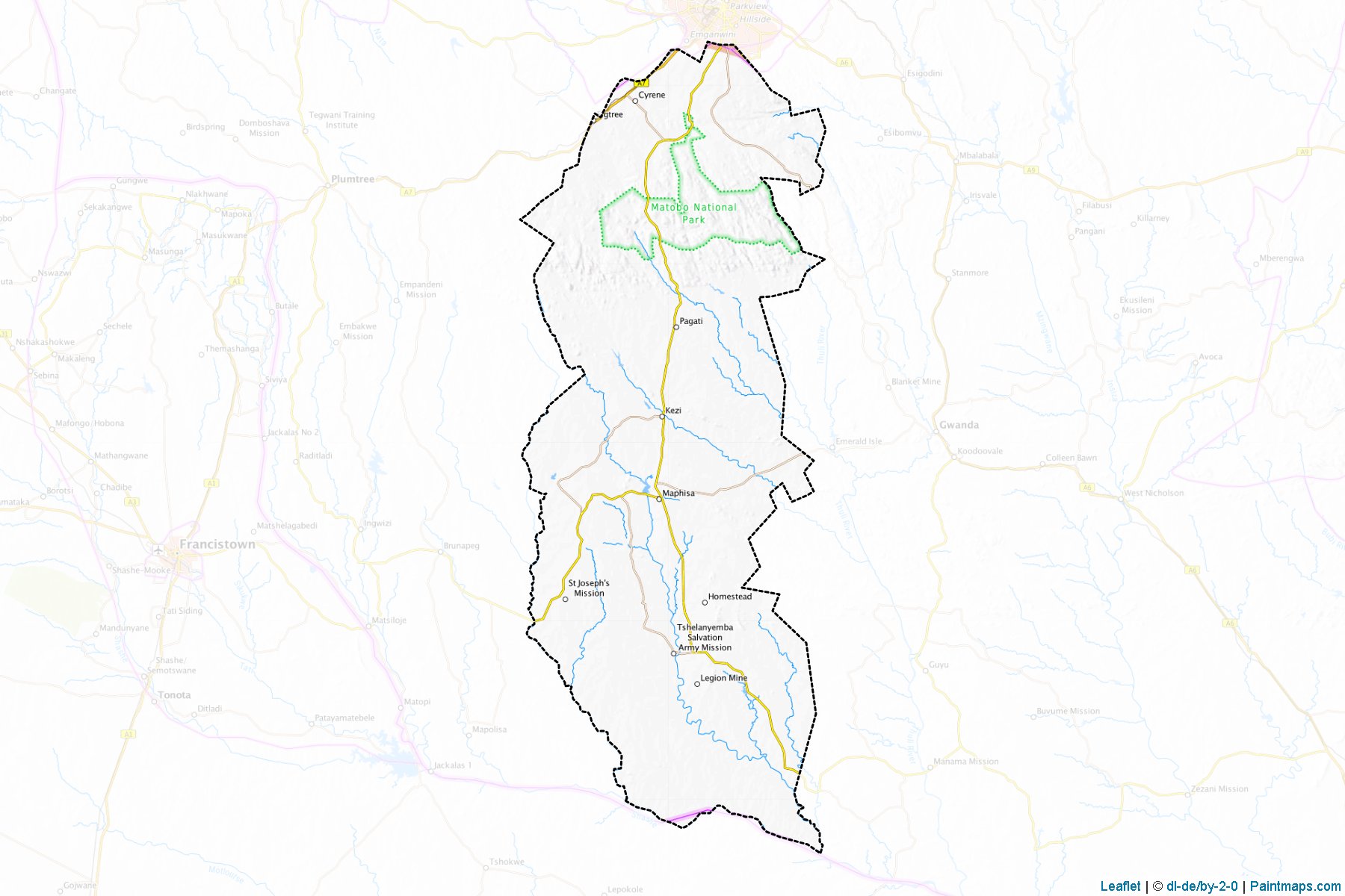 Matobo (Matabeleland Güney) Haritası Örnekleri-1