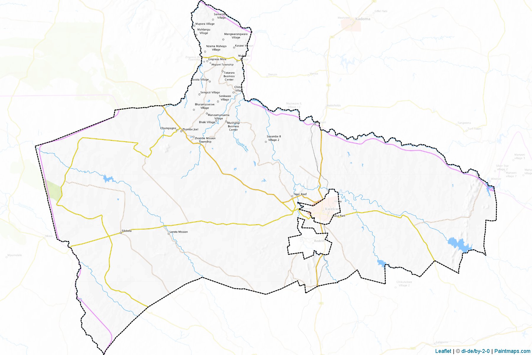 Kwekwe (Midlands) Haritası Örnekleri-1