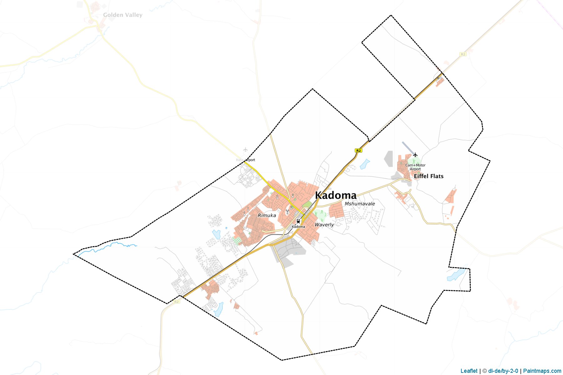 Muestras de recorte de mapas Kadoma Urban (Mashonaland West)-1