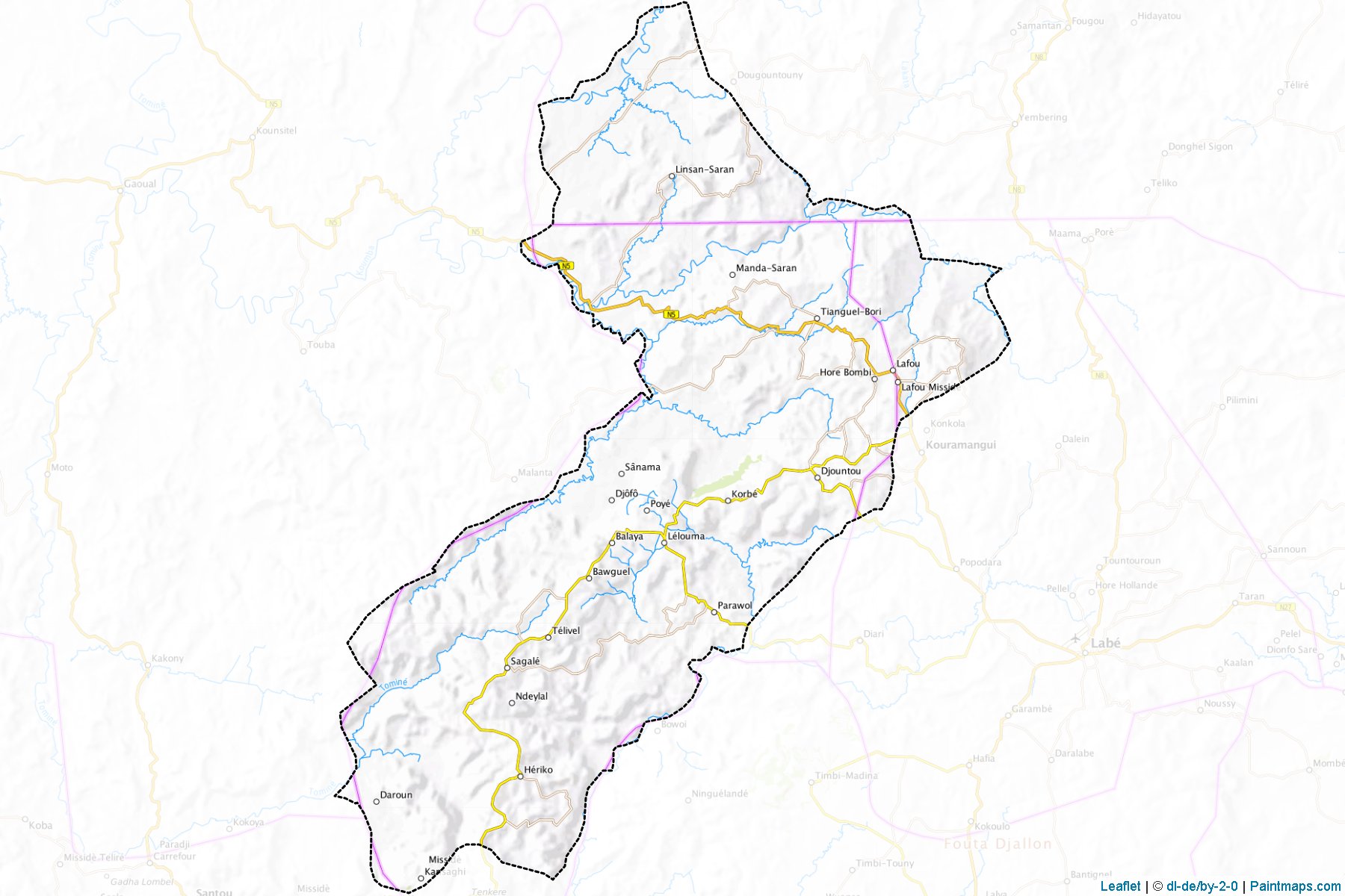 Lélouma Prefecure (Lélouma) Haritası Örnekleri-1