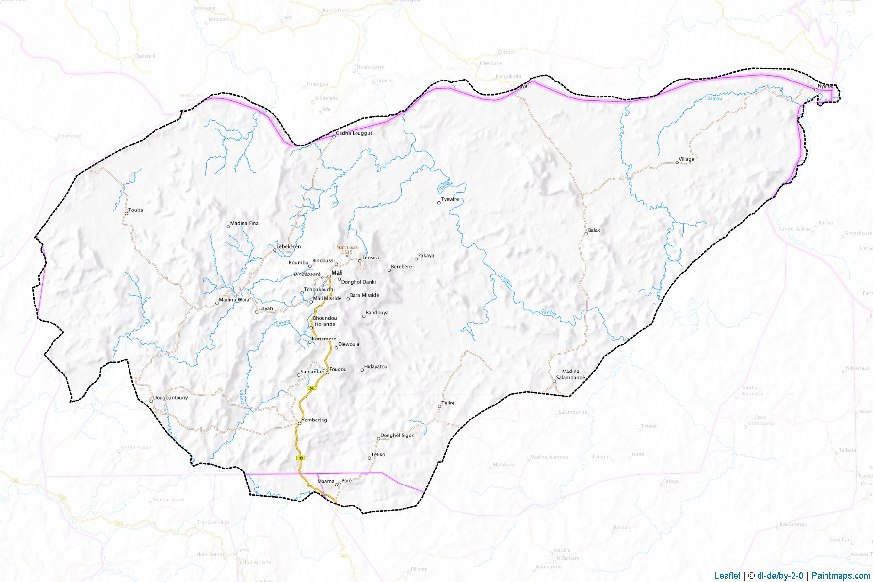 Muestras de recorte de mapas Mali (Mali)-1