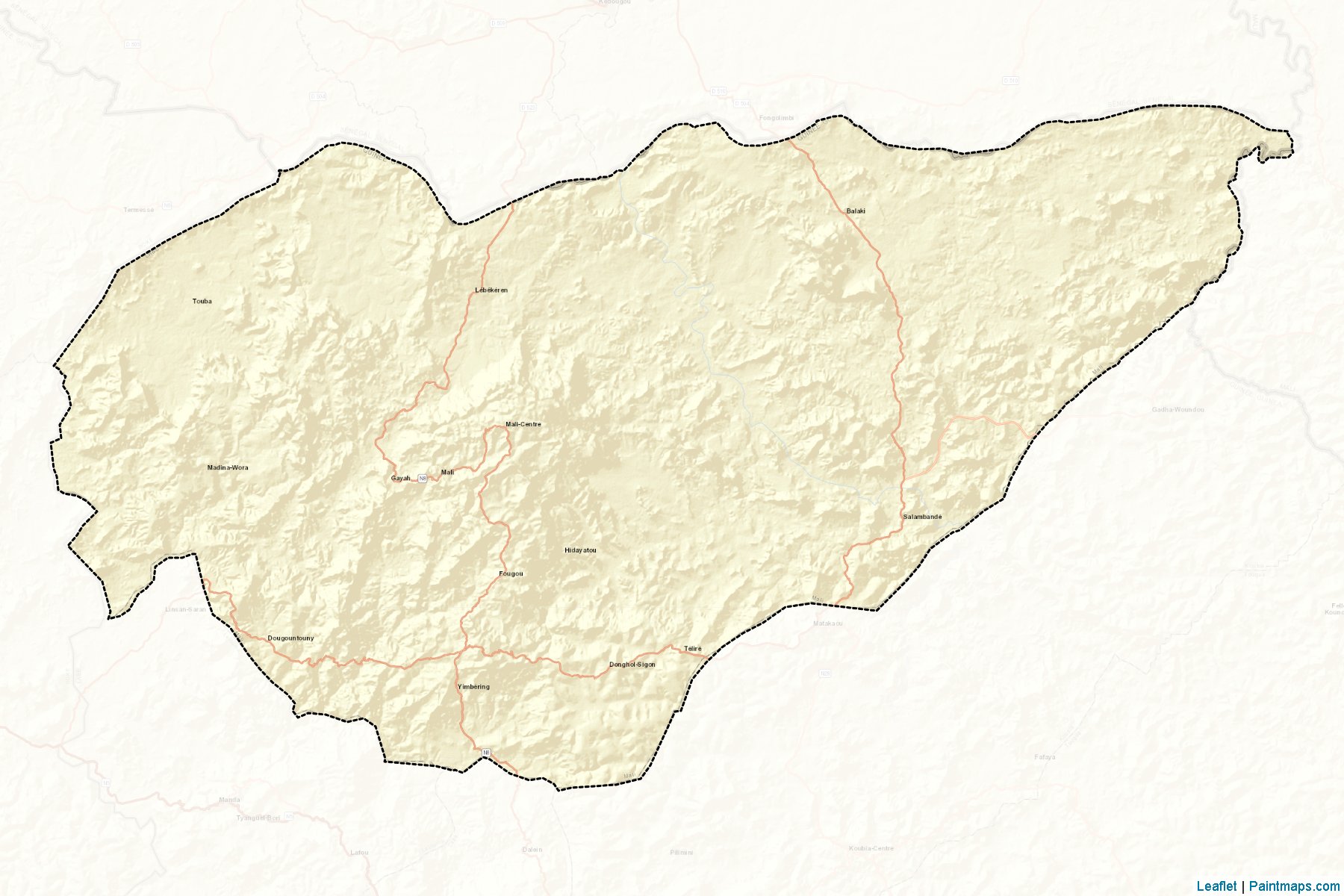 Muestras de recorte de mapas Mali (Mali)-2