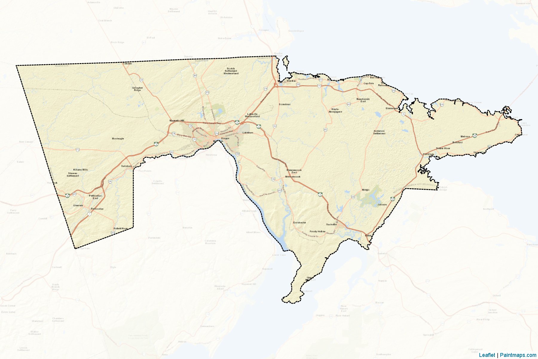 Westmorland (New Brunswick) Map Cropping Samples-2