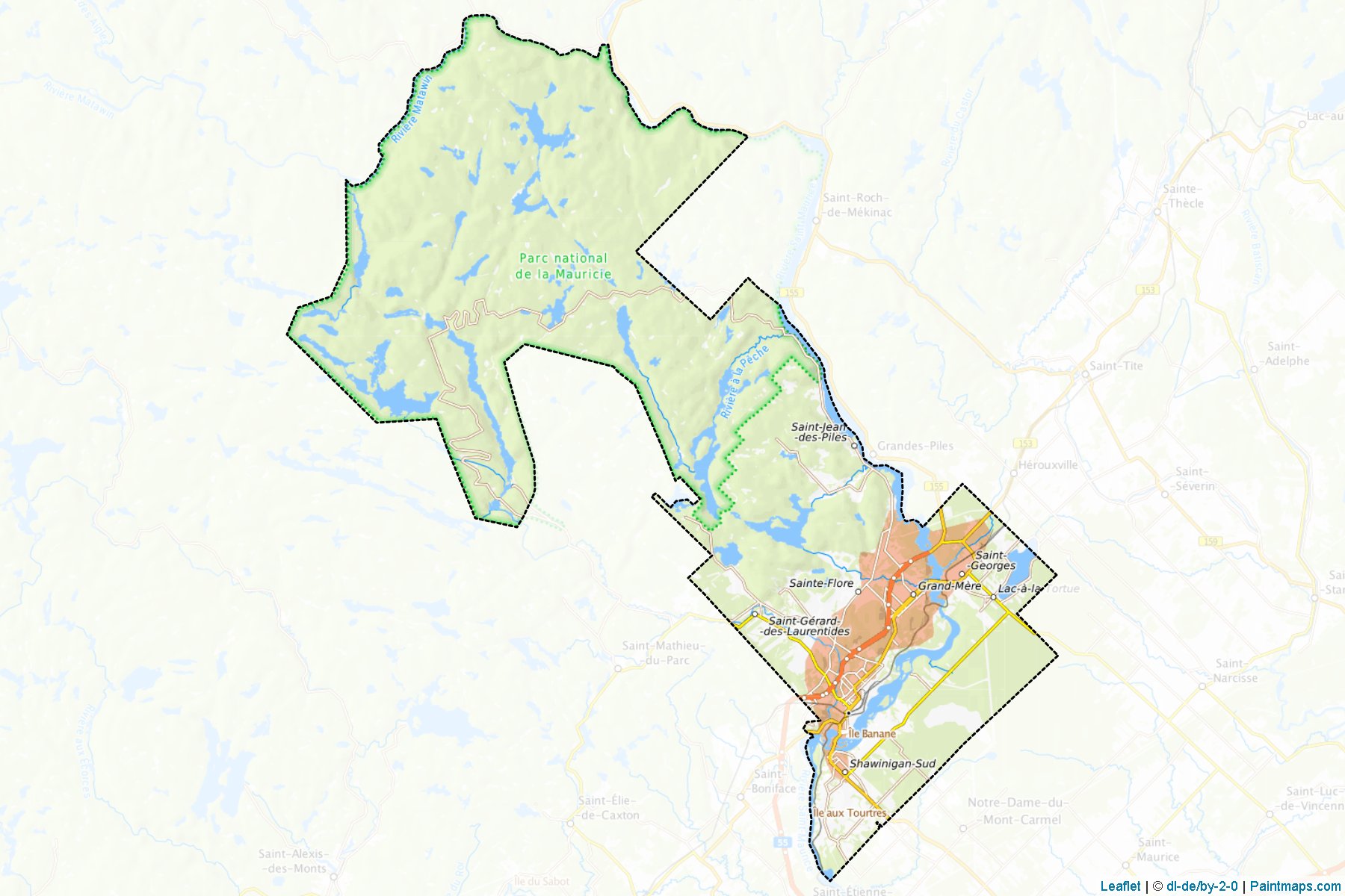 Shawinigan (Quebec) Map Cropping Samples-1