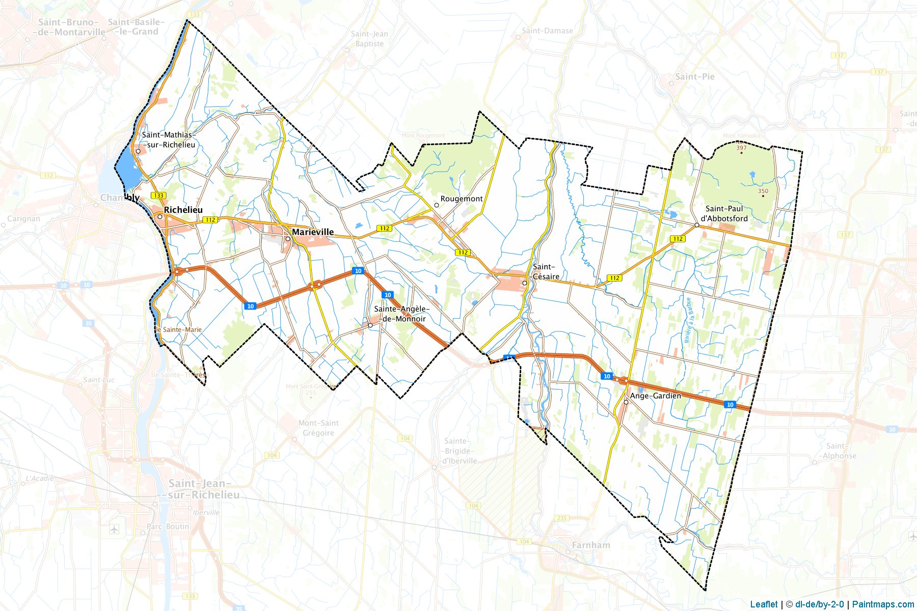 Muestras de recorte de mapas Rouville (Quebec)-1