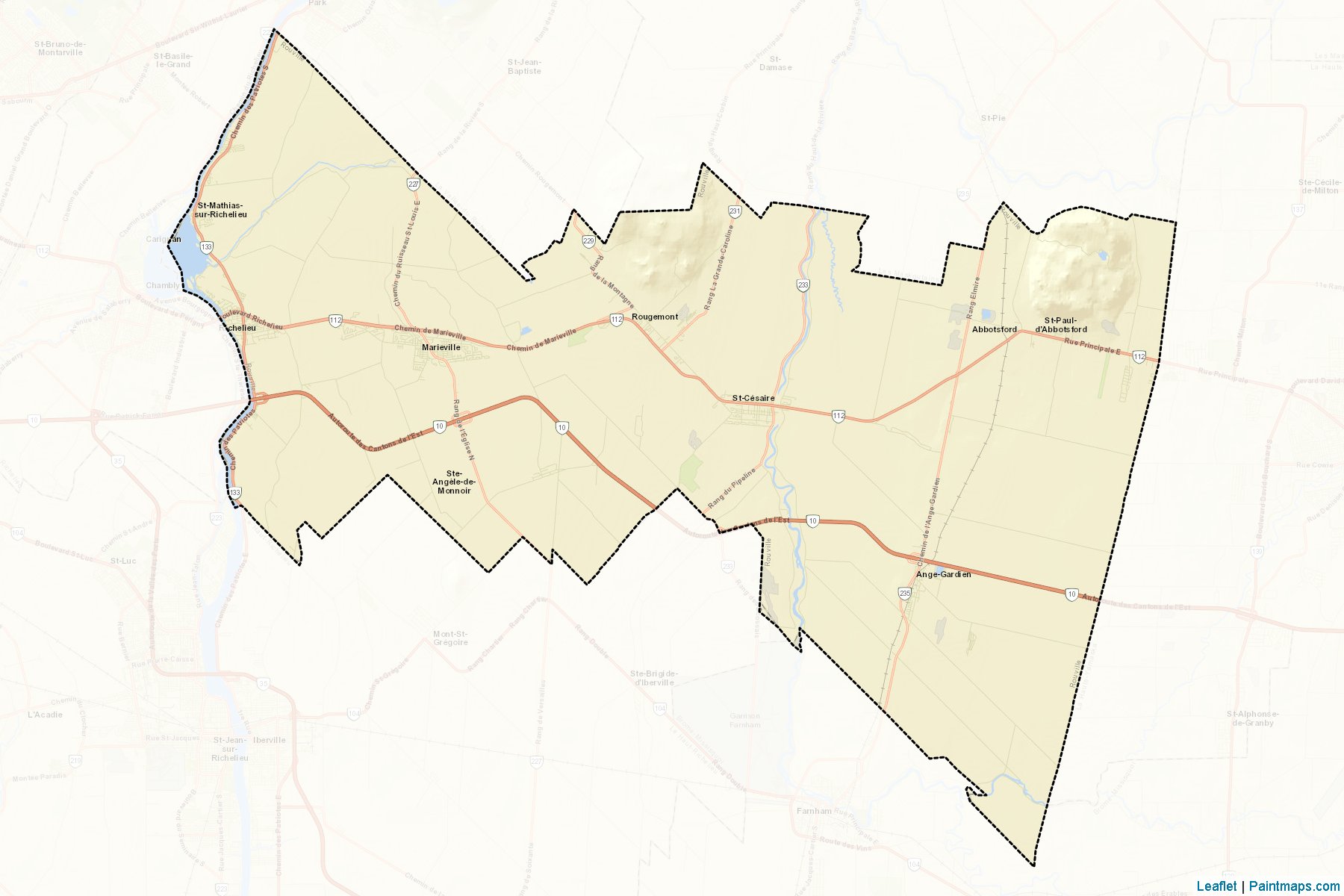 Muestras de recorte de mapas Rouville (Quebec)-2