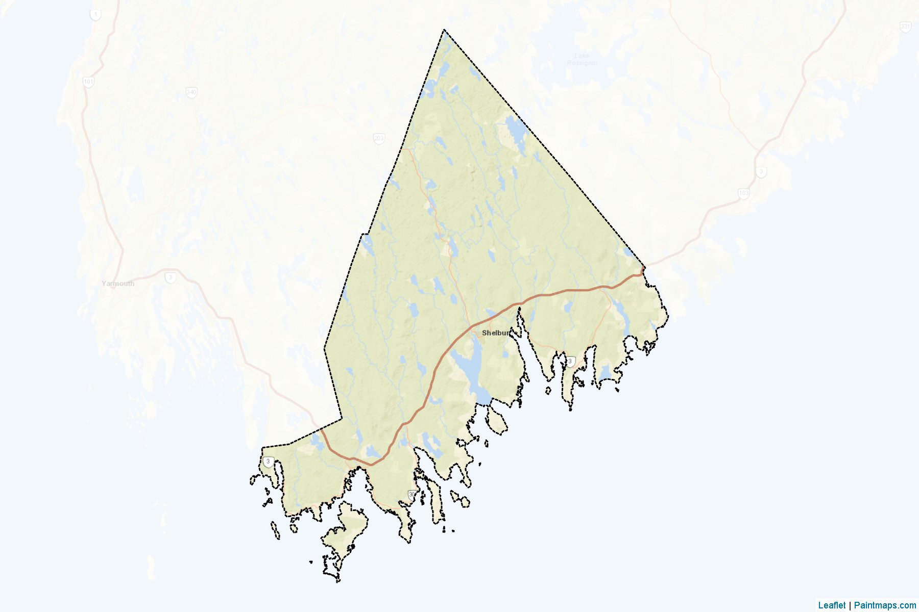 Muestras de recorte de mapas Shelburne (Nova Scotia)-2