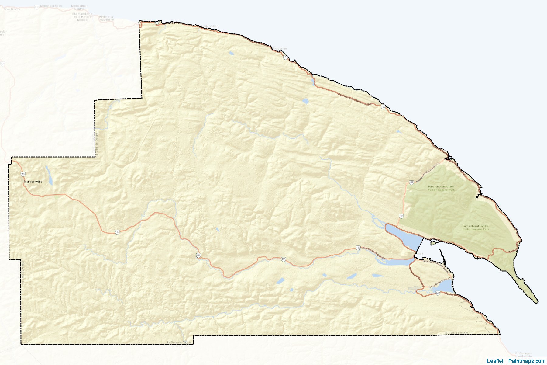 La Cote-de-Gaspe (Quebec) Map Cropping Samples-2