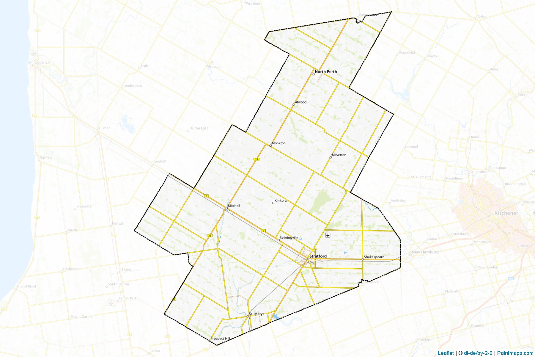 Muestras de recorte de mapas Perth (Ontario)-1