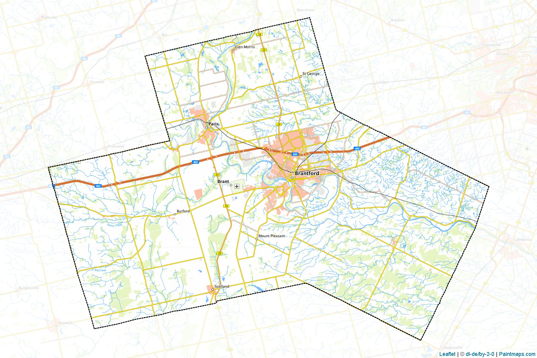 Muestras de recorte de mapas Brant (Ontario)-1