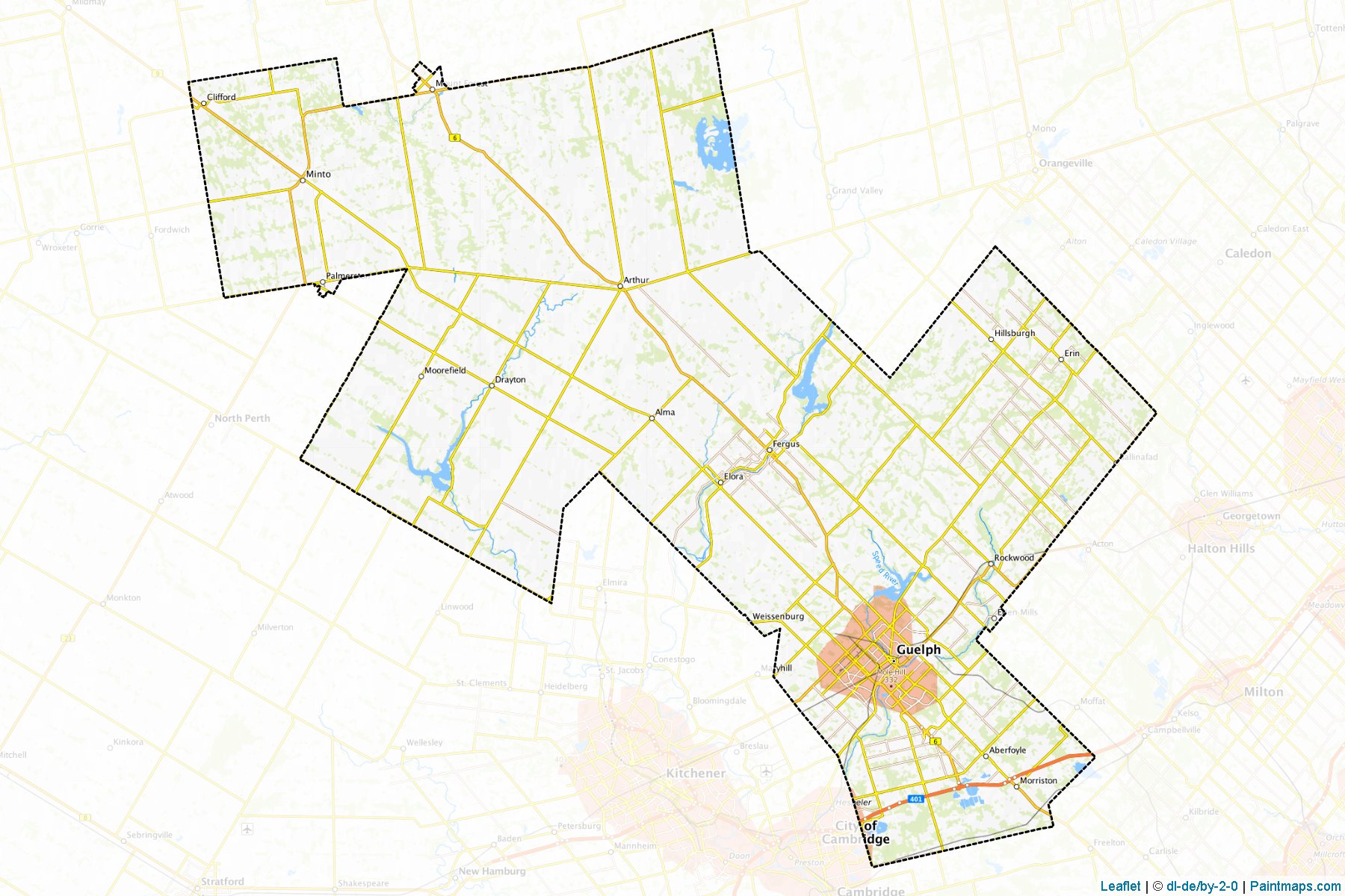 Muestras de recorte de mapas Wellington (Ontario)-1