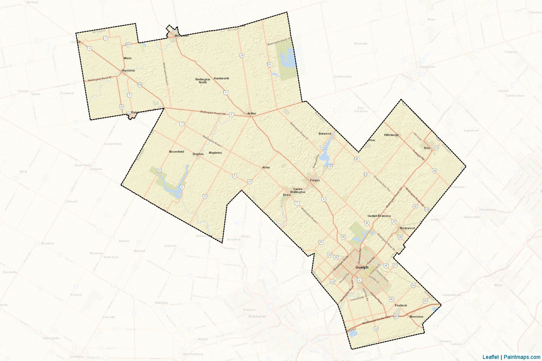 Muestras de recorte de mapas Wellington (Ontario)-2