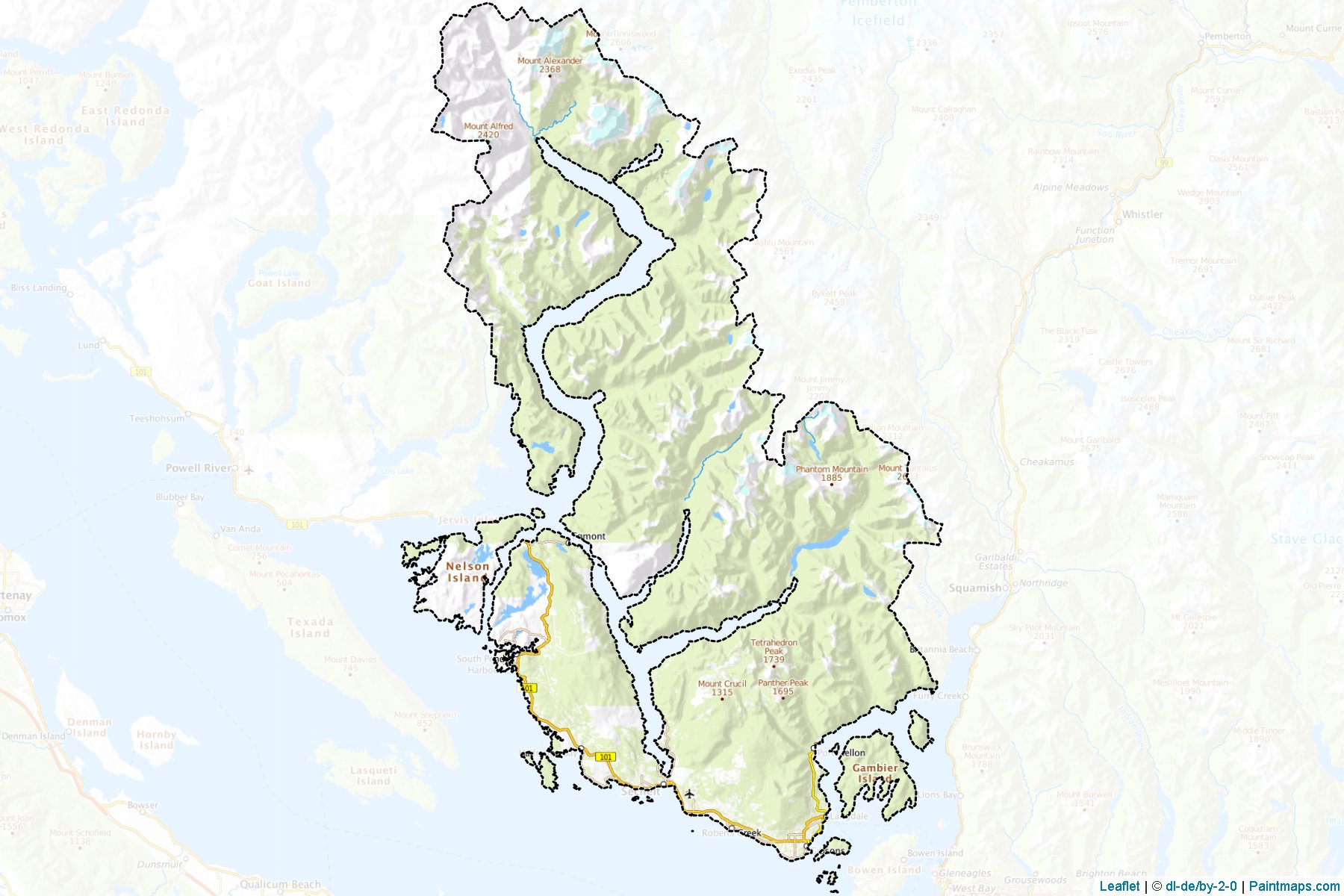 Sunshine Coast (British Columbia) Map Cropping Samples-1