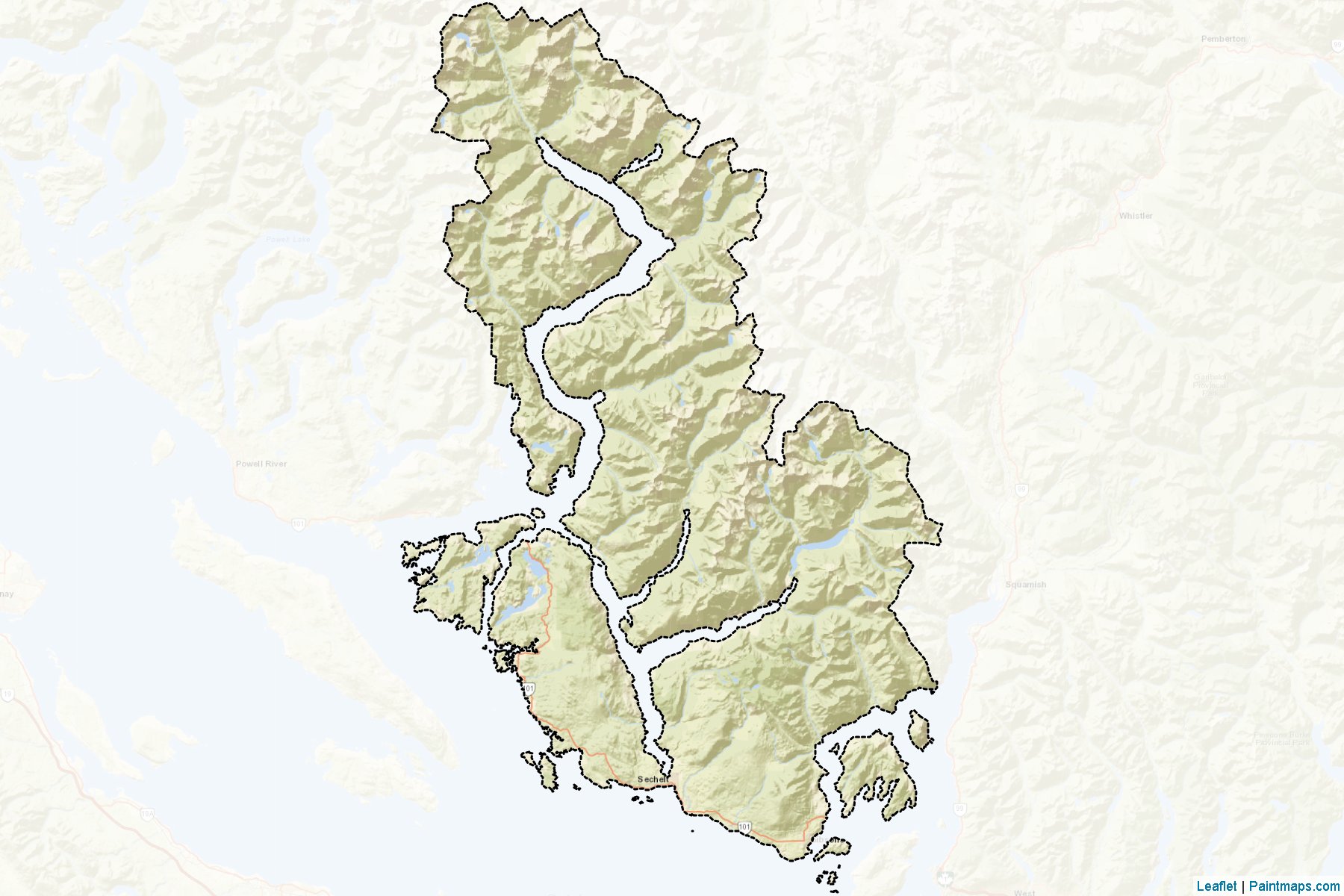 Sunshine Coast (British Columbia) Map Cropping Samples-2