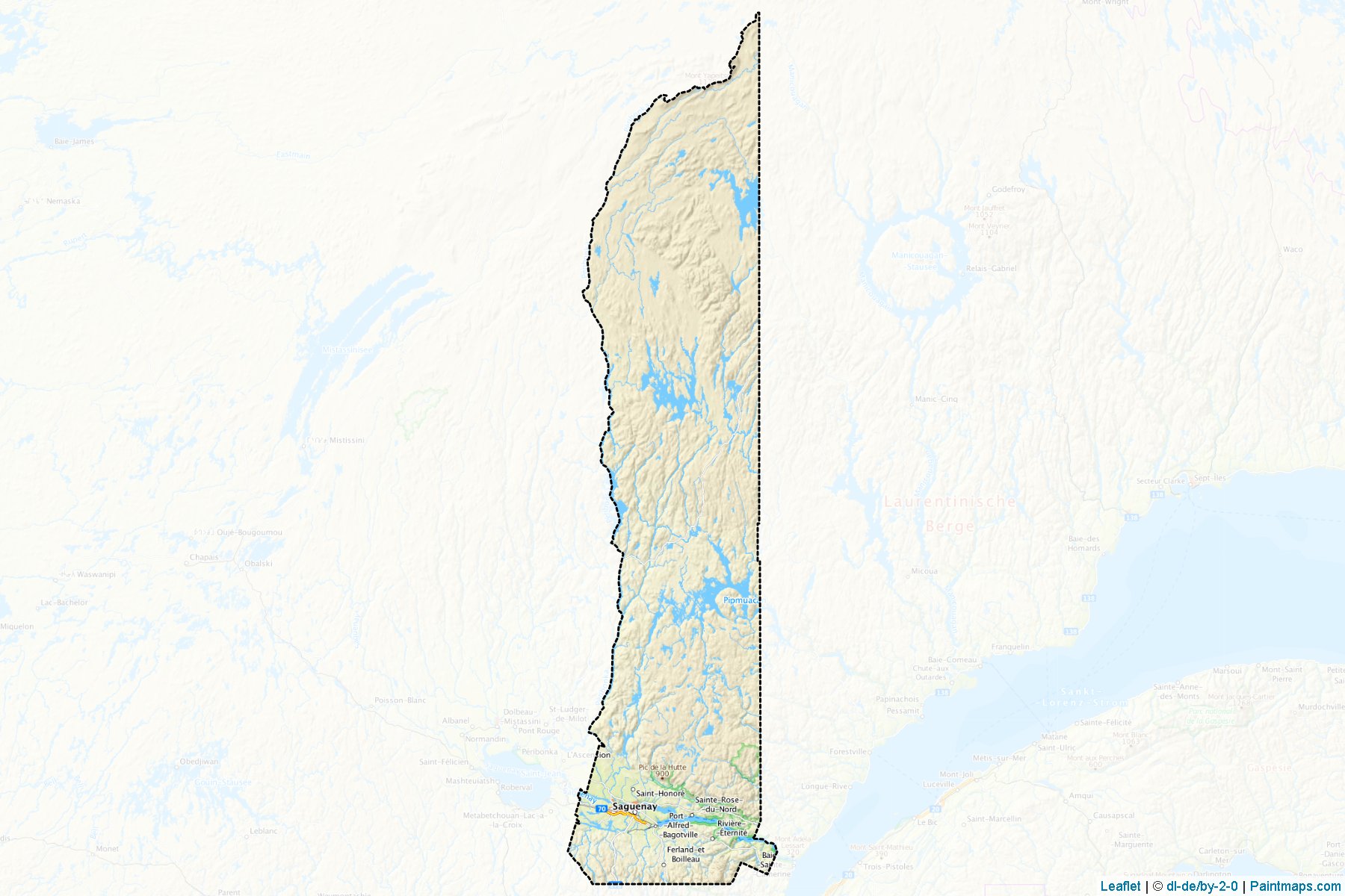 Muestras de recorte de mapas Le Saguenay-et-son-Fjord (Quebec)-1