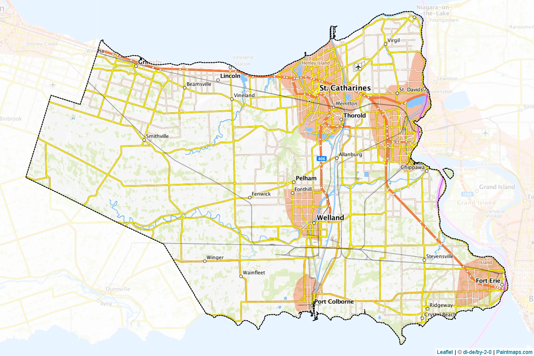 Muestras de recorte de mapas Niagara (Ontario)-1