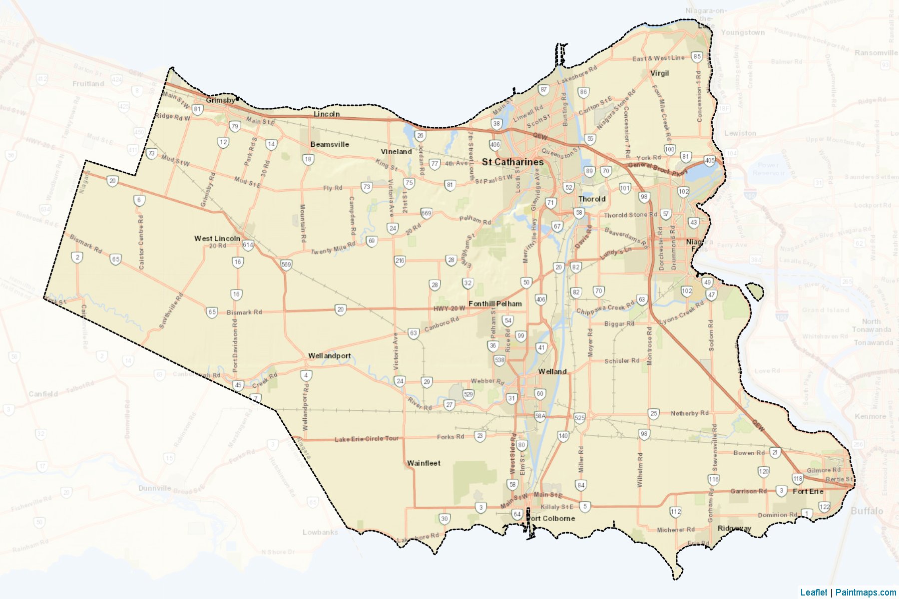 Muestras de recorte de mapas Niagara (Ontario)-2