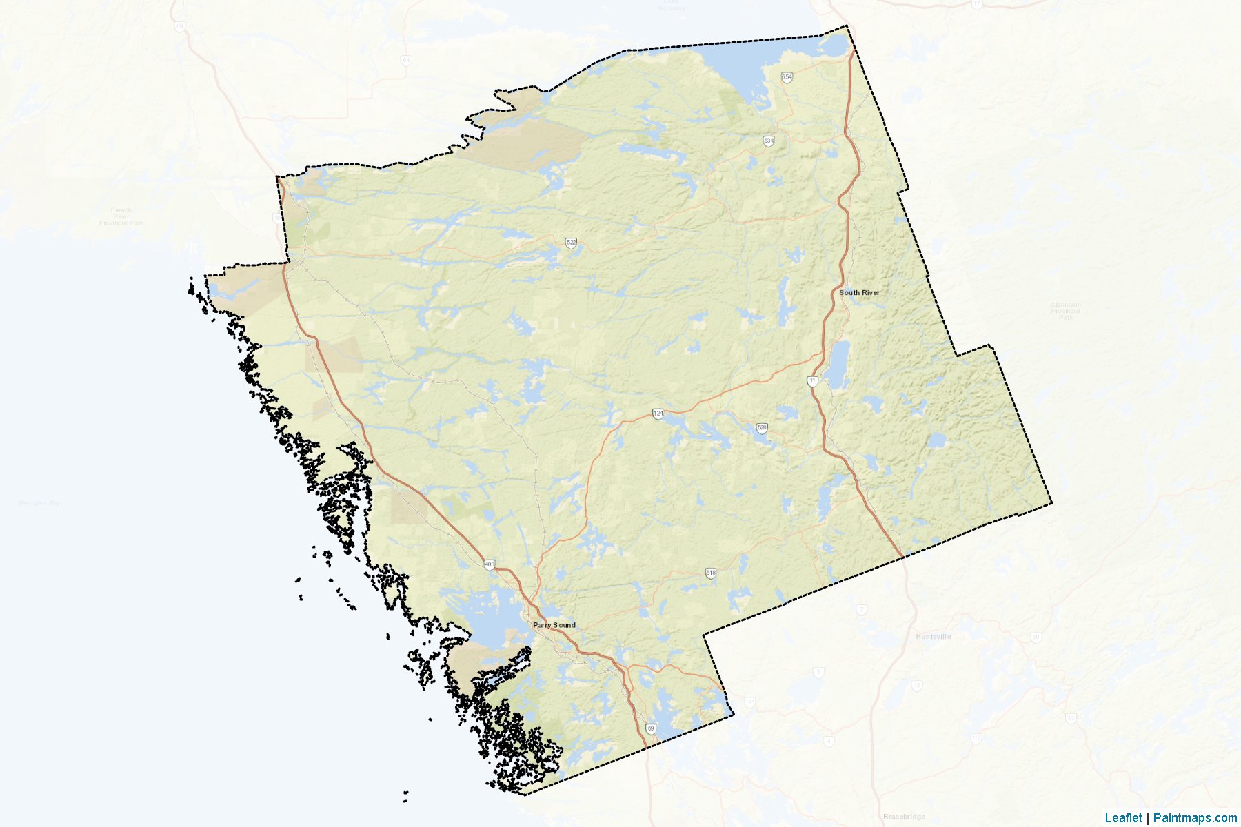 Muestras de recorte de mapas Parry Sound (Ontario)-2