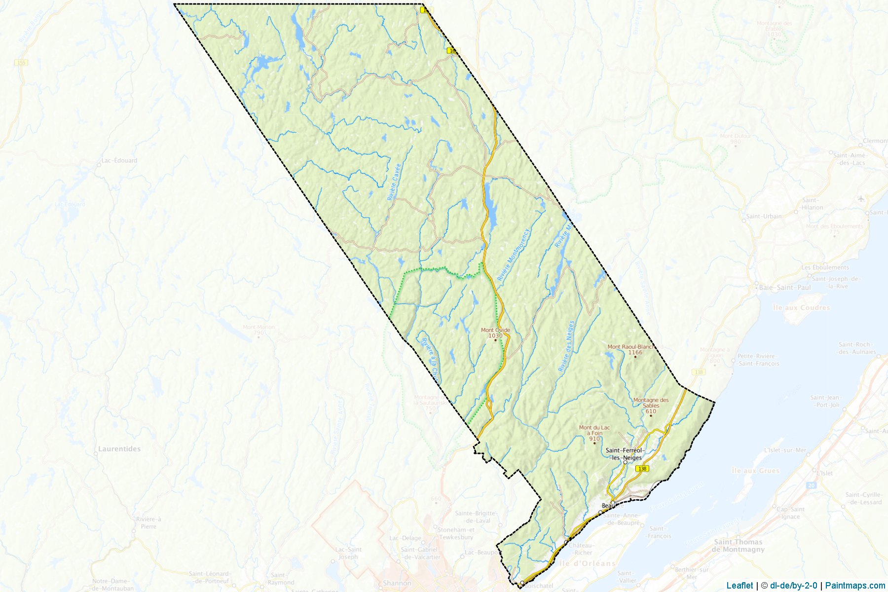 La Cete-de-Beaupre (Québec) Haritası Örnekleri-1